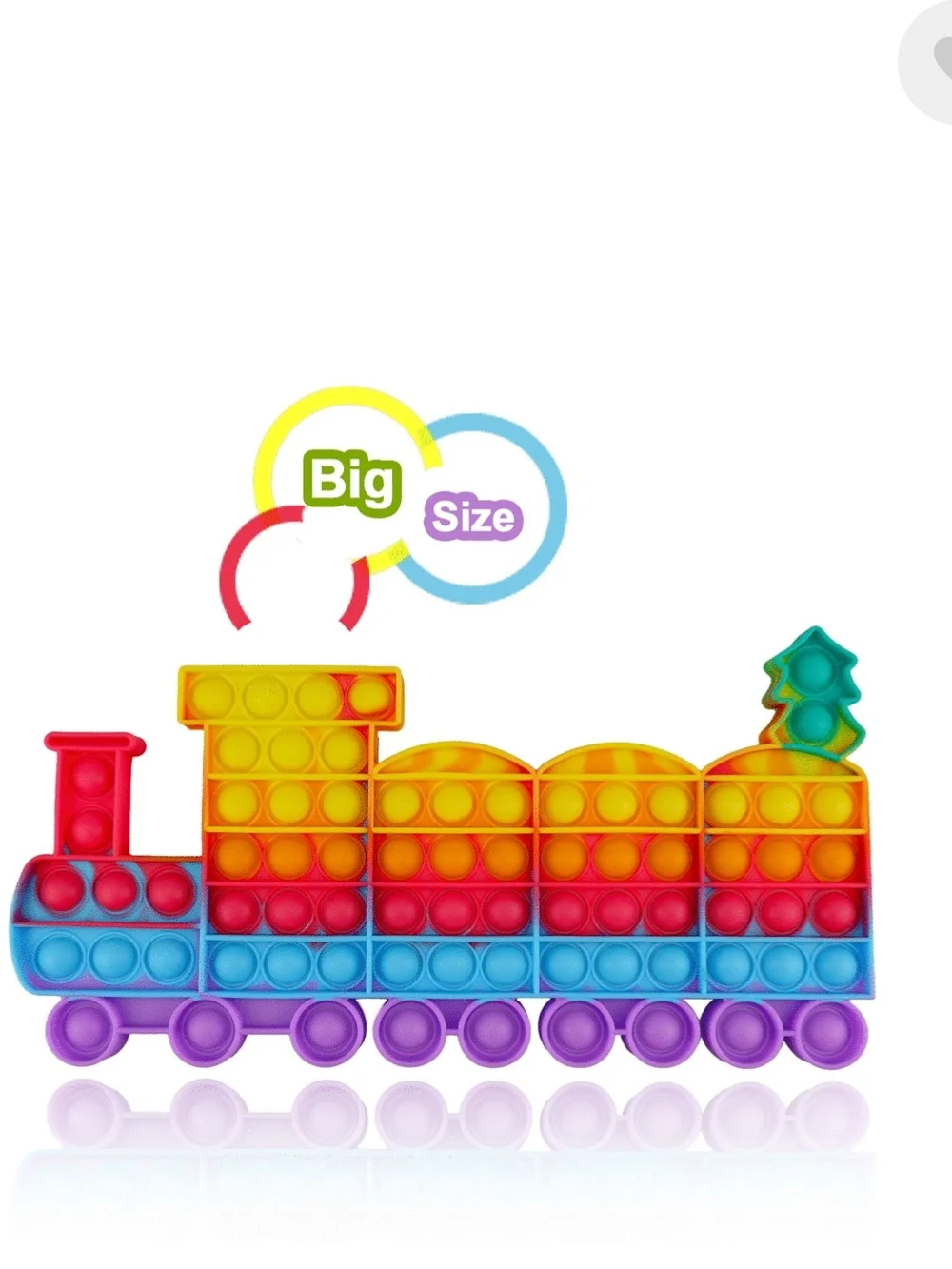 Multicolor Train Pop It Fidget Toy - Large Size